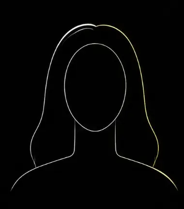 Minimal line avatar representing a woman